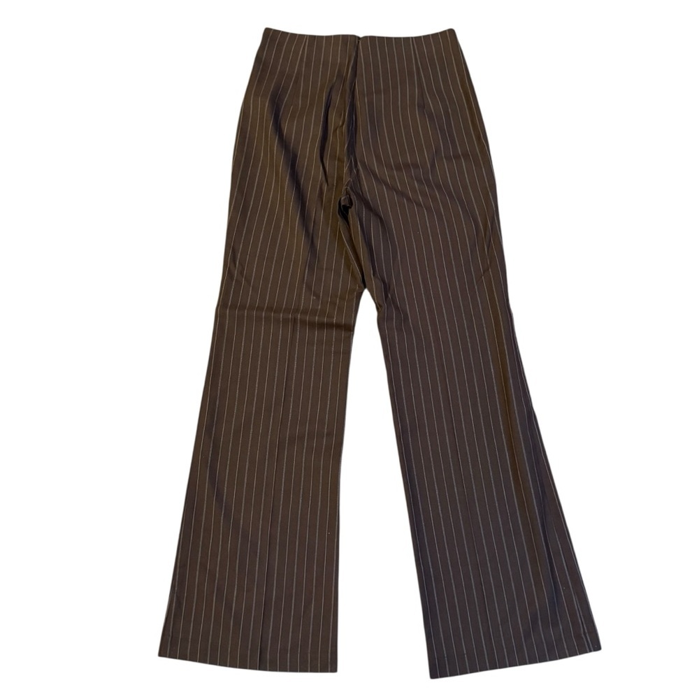Reformation Cohen Wide Leg Wool Blend Striped Pants Brown Size 4 - Picture 5 of 7